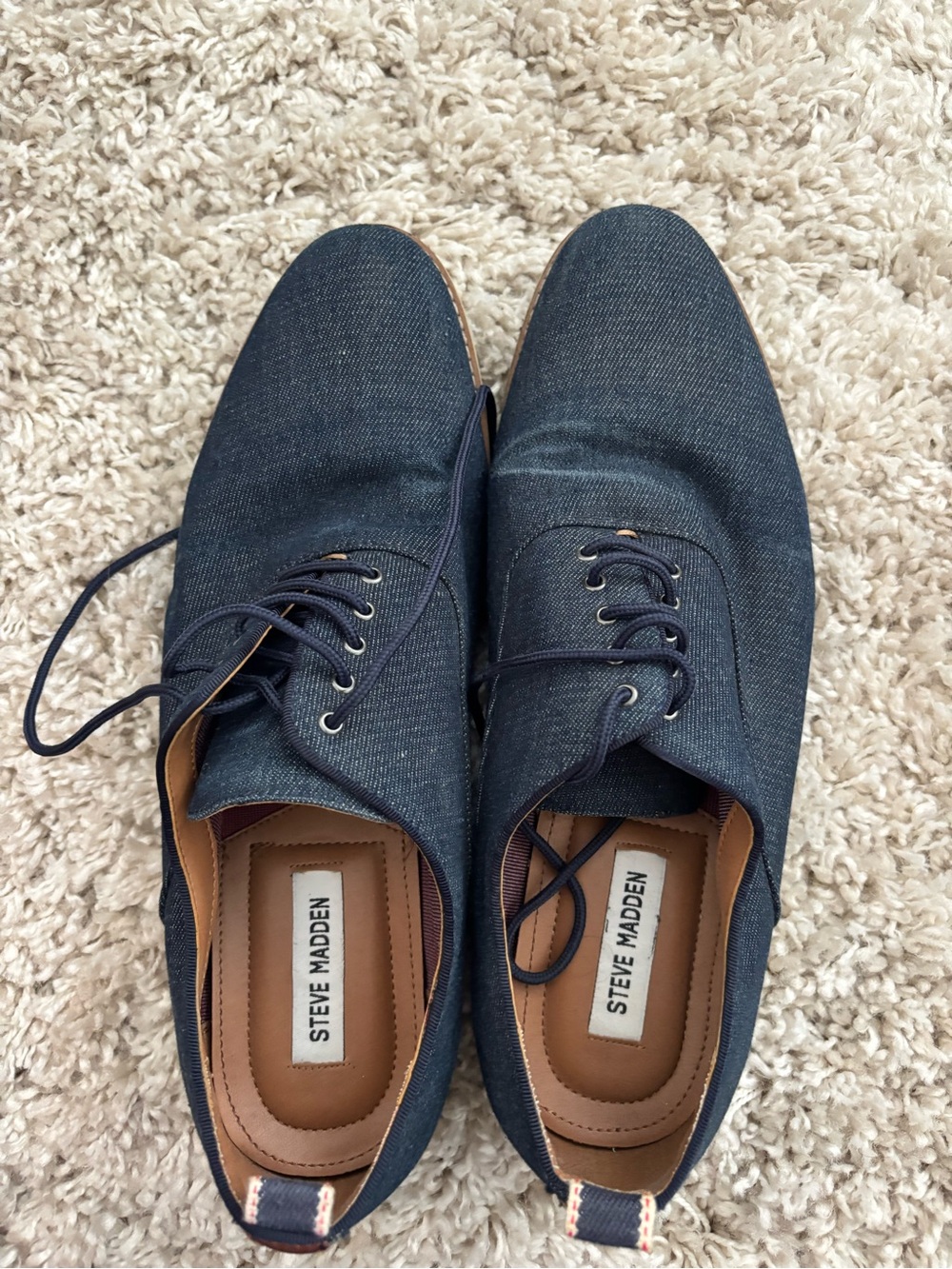 Steve Madden Men's Dark Navy Canvas Derby Oxfords